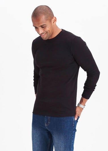 Cotton Traders Black Long Sleeve Crew Neck Base Layer