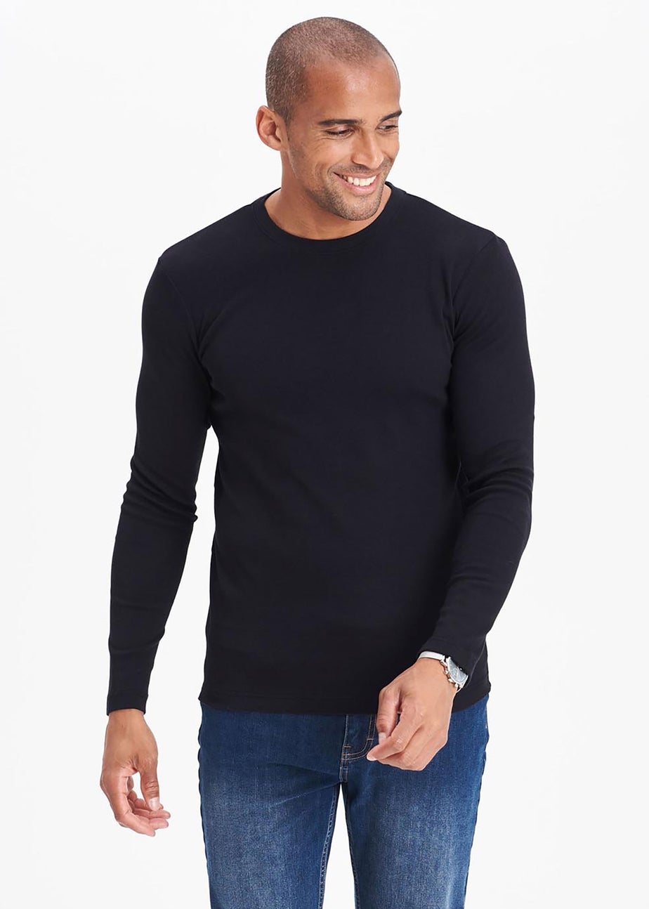 Cotton Traders Black Long Sleeve Crew Neck Base Layer