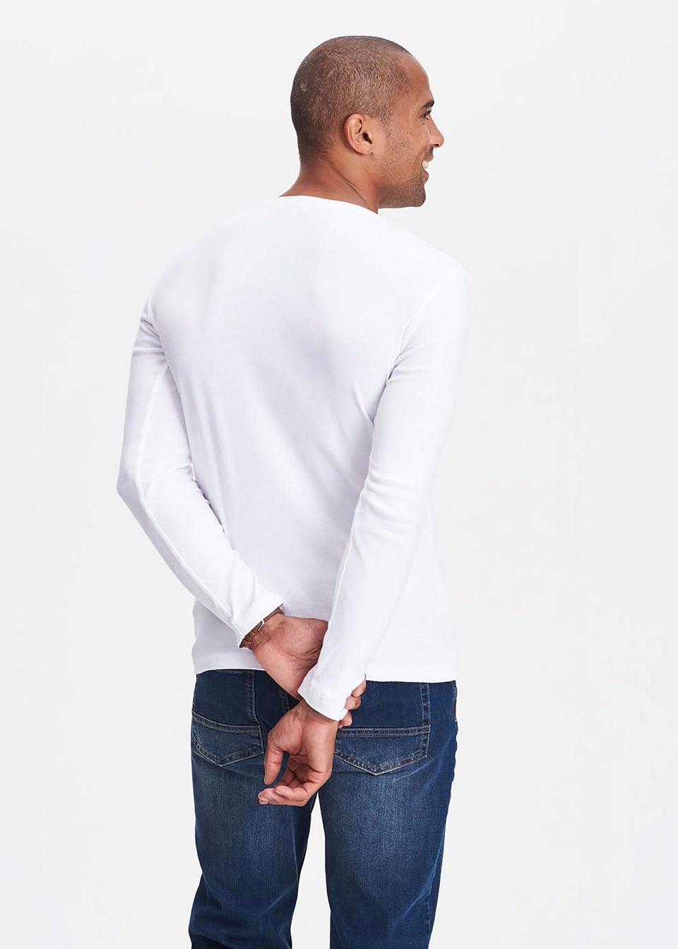 Cotton Traders White Long Sleeve Crew Neck Base Layer