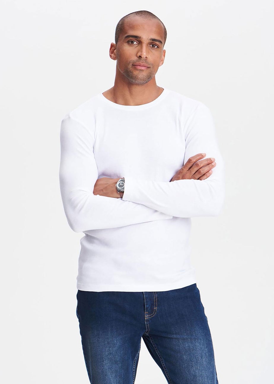 Cotton Traders White Long Sleeve Crew Neck Base Layer