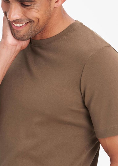 Cotton Traders Coffee Short Sleeve Crew Neck Base Layer Top