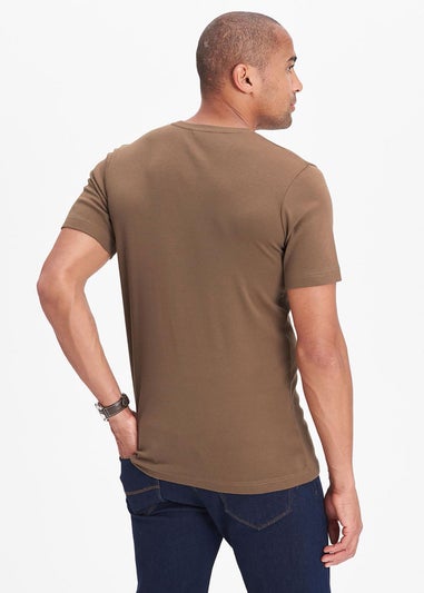 Cotton Traders Coffee Short Sleeve Crew Neck Base Layer Top