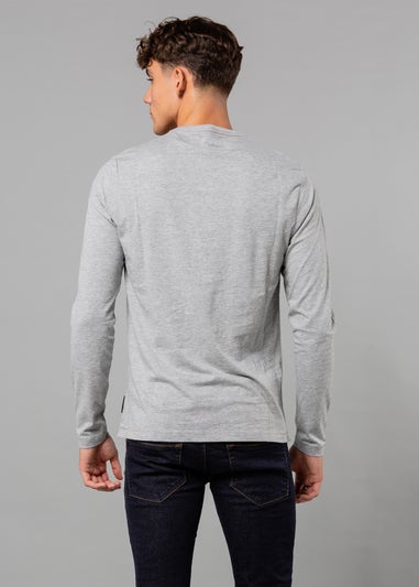 French Connection Navy Cotton Crew Neck Long Sleeve T-Shirts 3 Pack