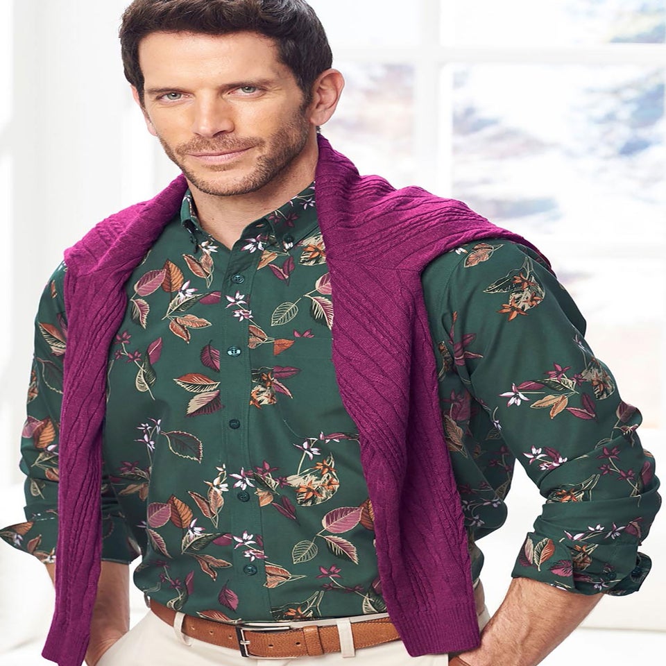 Cotton Traders Everglade Long Sleeve Soft Touch Print Shirt