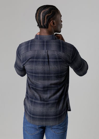 French Connection Charcoal Cotton Flannel Long Sleeve Shirt