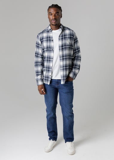French Connection Ecru Cotton Flannel Long Sleeve Shirt