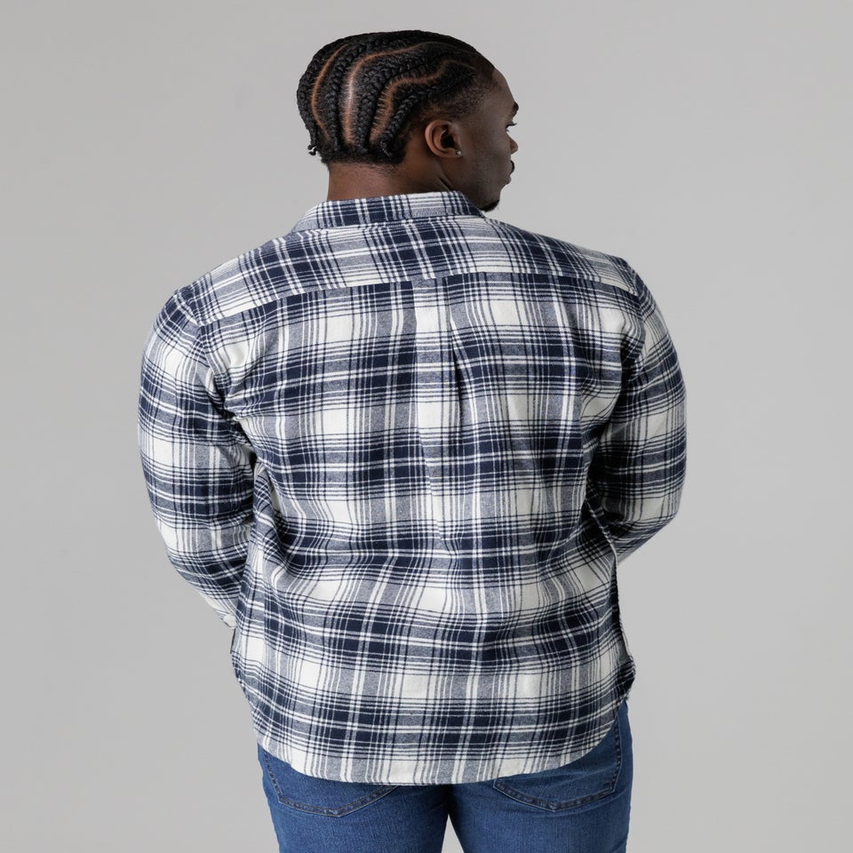 French Connection Ecru Cotton Flannel Long Sleeve Shirt