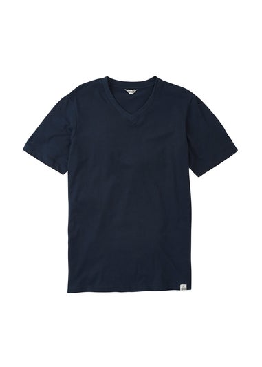 Cotton Traders Navy V-Neck T-Shirt