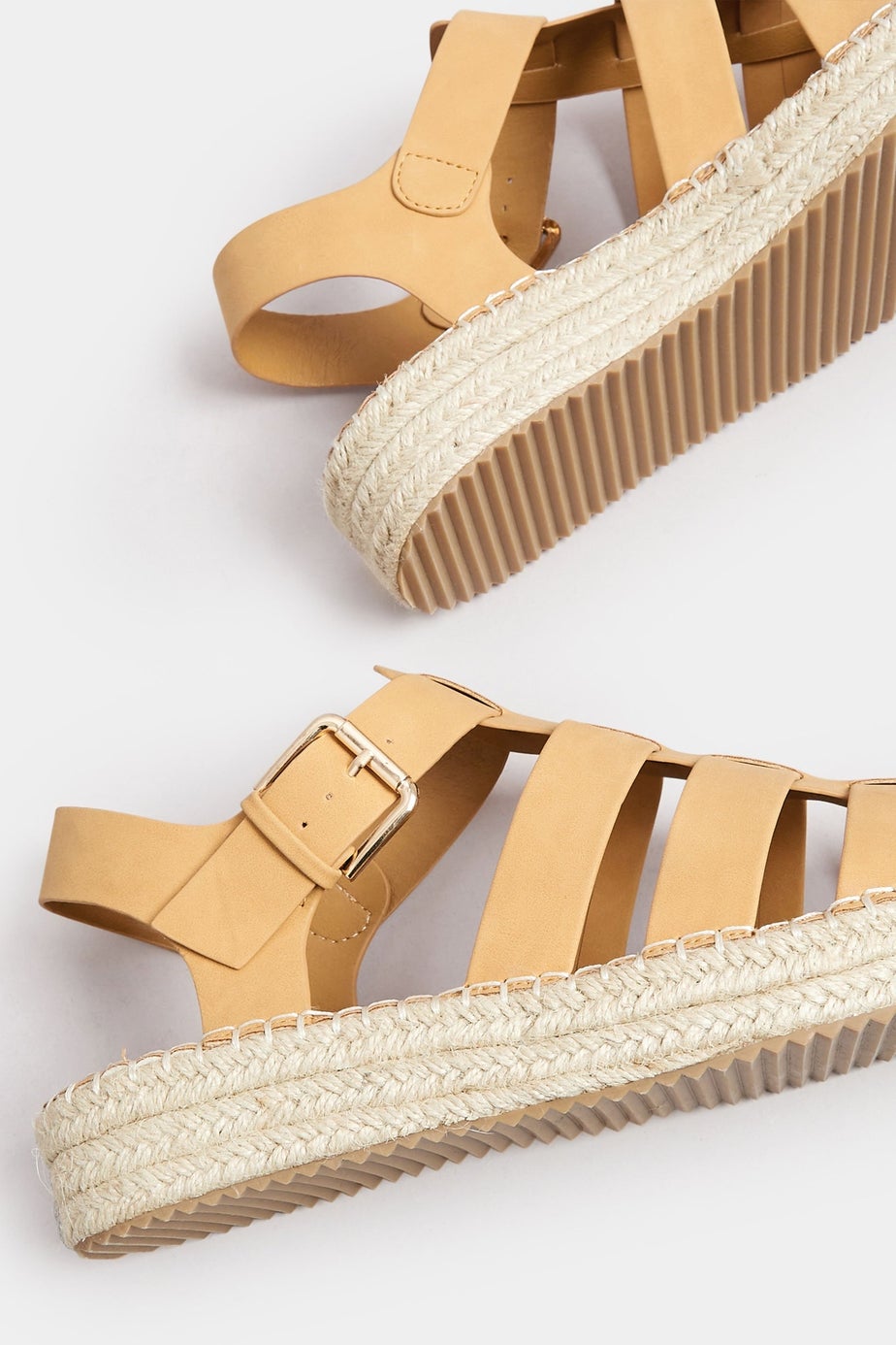 Yours Brown Flatform Gladiator Espadrilles In Extra Wide EEE Fit