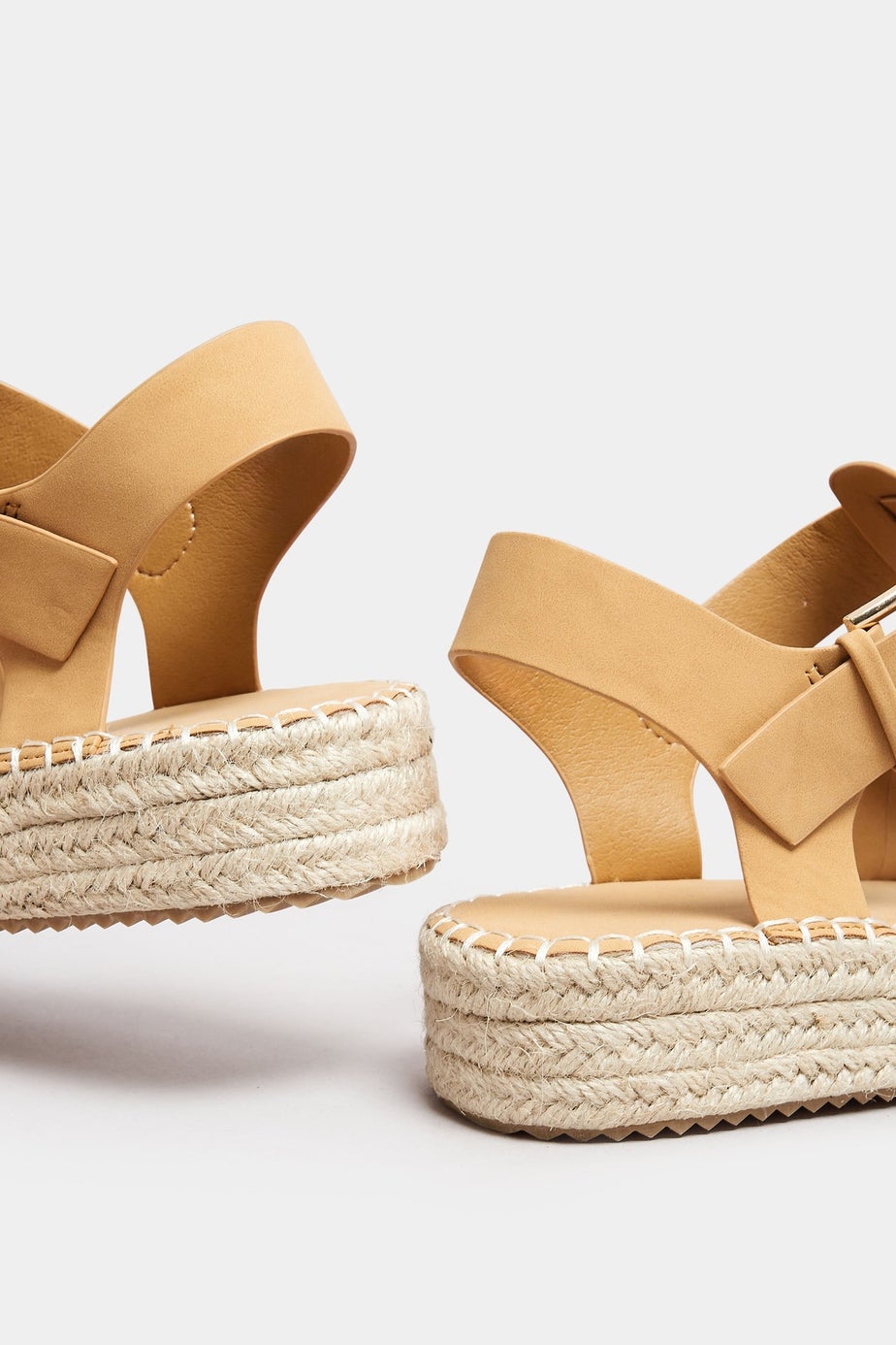Yours Brown Flatform Gladiator Espadrilles In Extra Wide EEE Fit