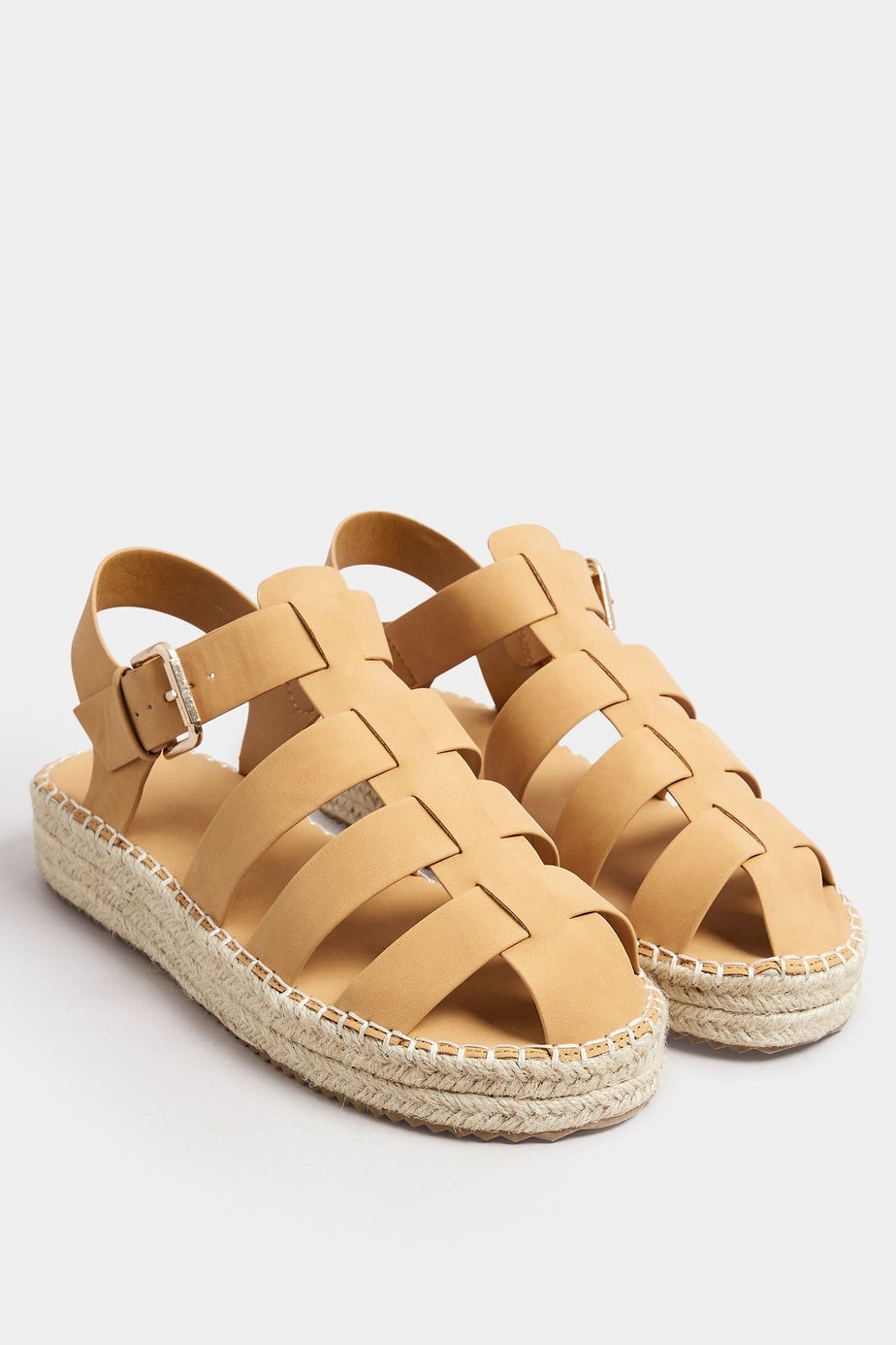 Yours Brown Flatform Gladiator Espadrilles In Extra Wide EEE Fit