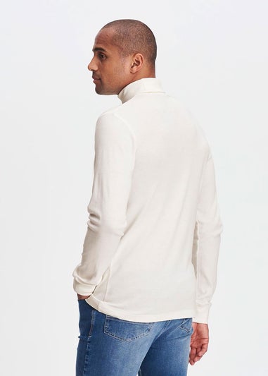 Cotton Traders Cream Long Sleeve Roll Neck Top