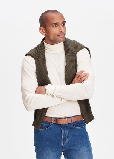 Cotton Traders Cream Long Sleeve Roll Neck Top