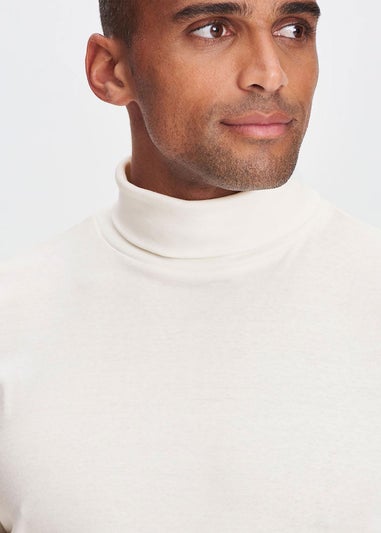 Cotton Traders Cream Long Sleeve Roll Neck Top