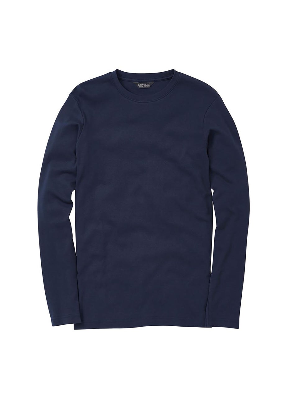 Cotton Traders Navy Long Sleeve Crew Neck Base Layer