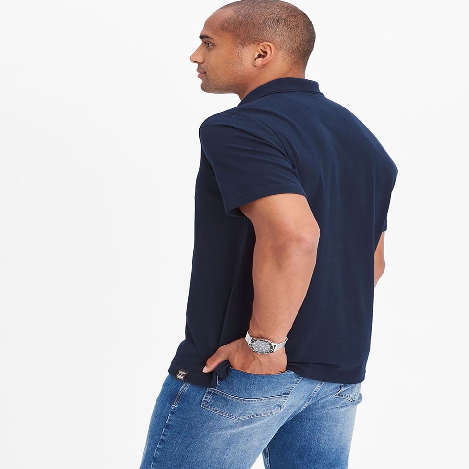 Cotton Traders Navy Short Sleeve Polo Shirt