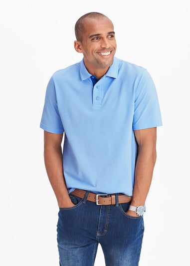 Cotton Traders Blue Frost Short Sleeve Polo Shirt