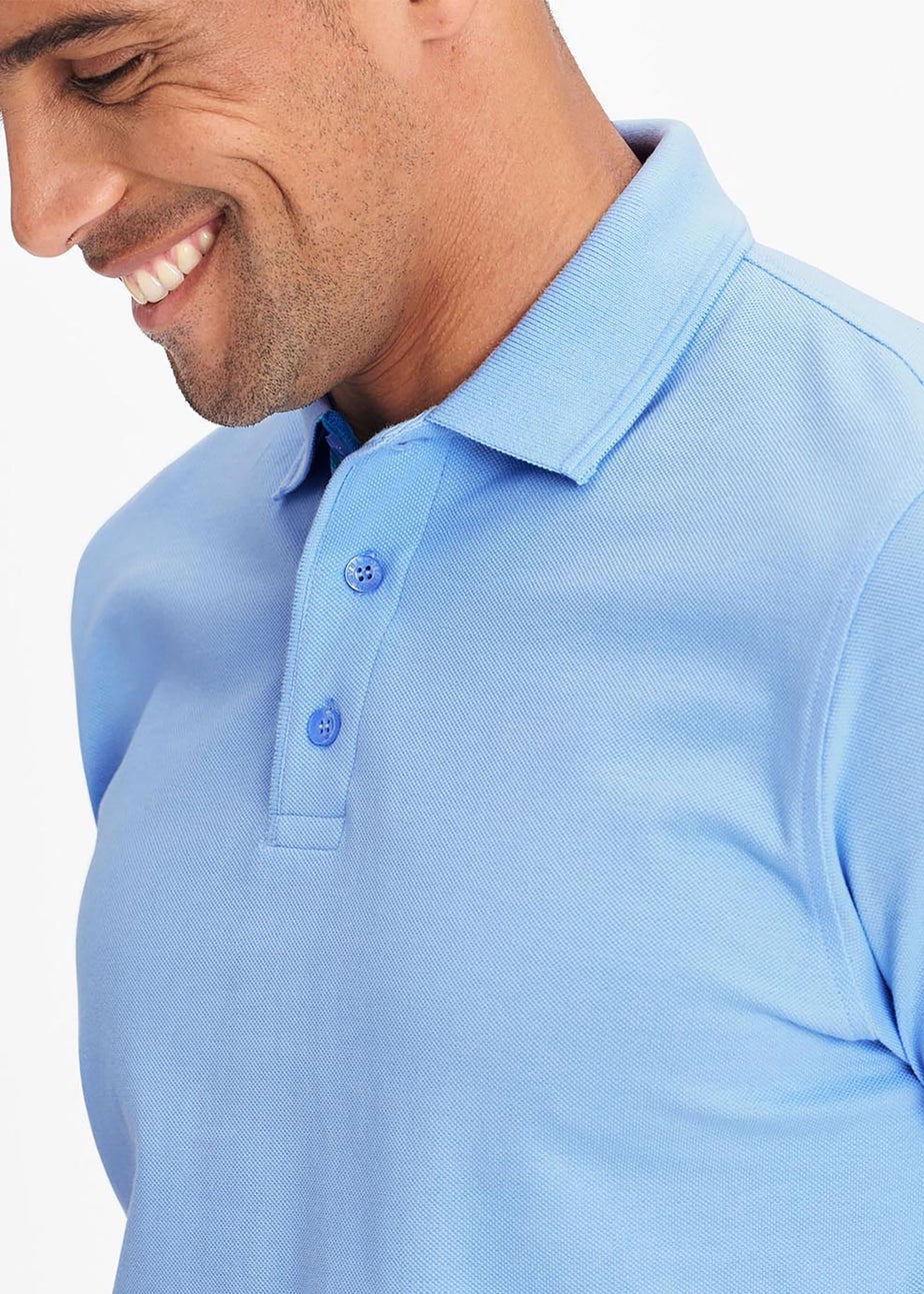 Cotton Traders Blue Frost Short Sleeve Polo Shirt