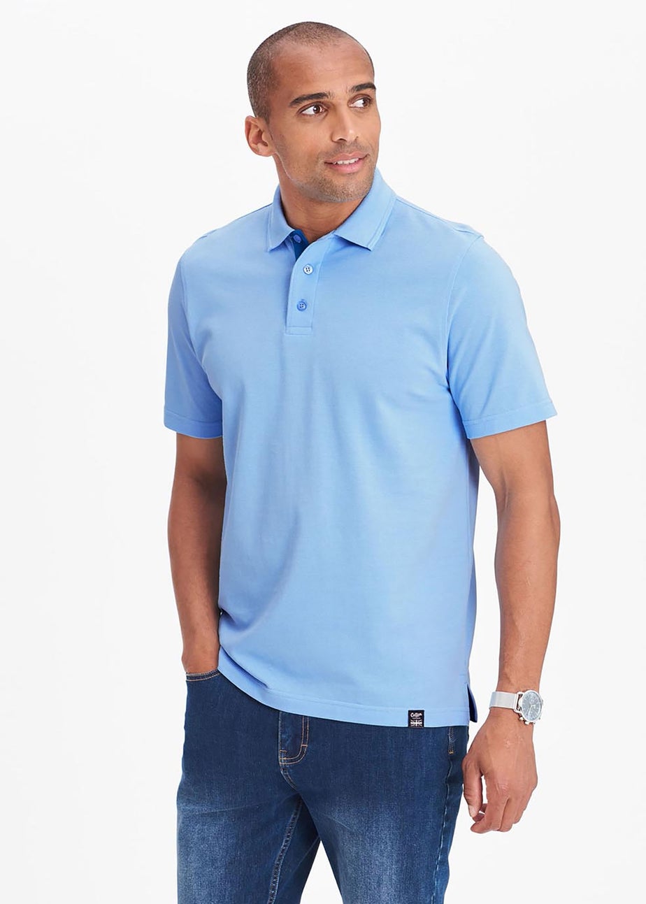 Cotton Traders Blue Frost Short Sleeve Polo Shirt