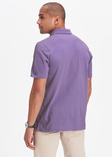 Cotton Traders Dusky Purple Short Sleeve Polo Shirt
