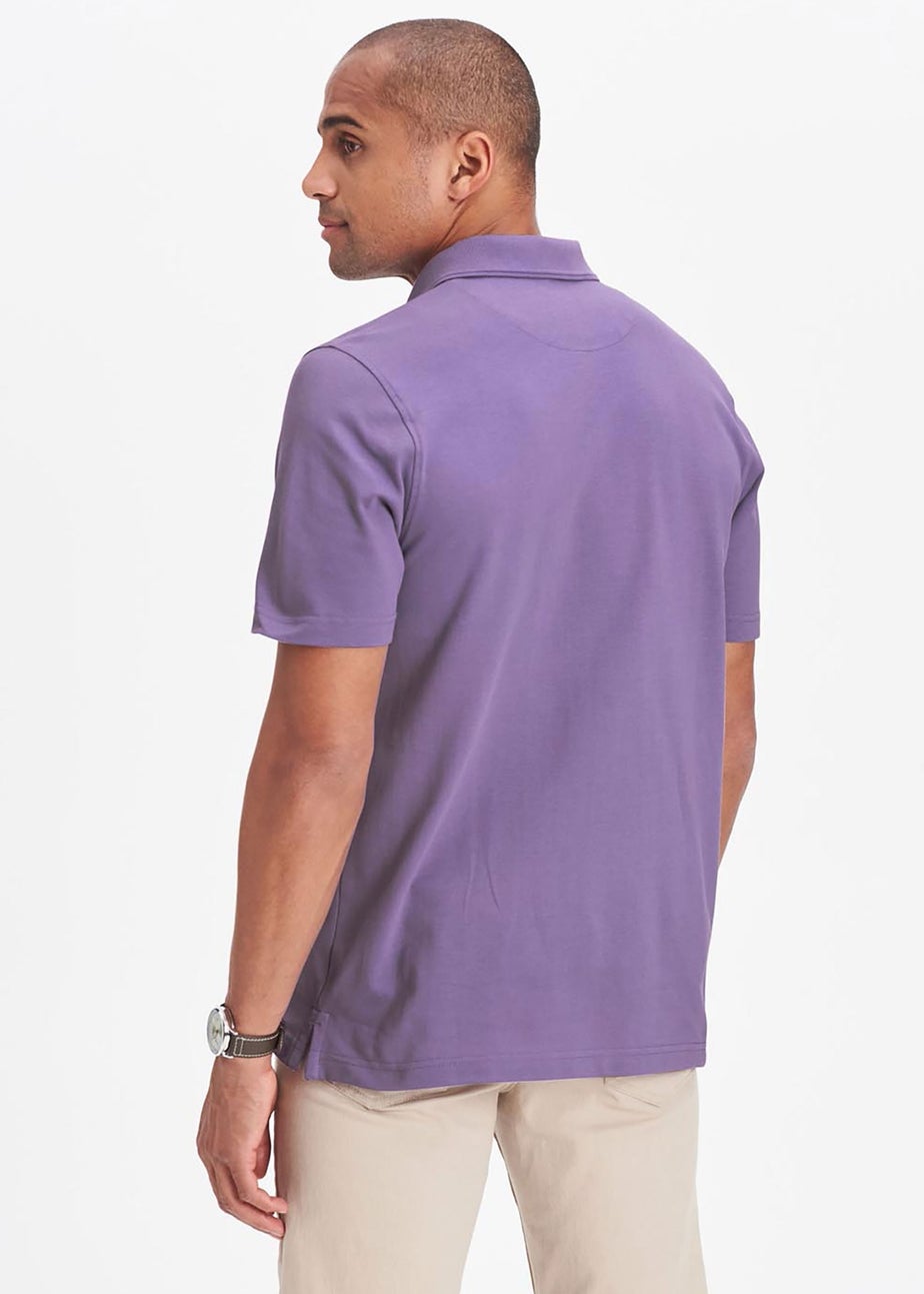 Cotton Traders Dusky Purple Short Sleeve Polo Shirt