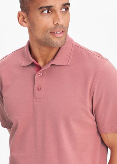 Cotton Traders Dusty Pink Short Sleeve Polo Shirt