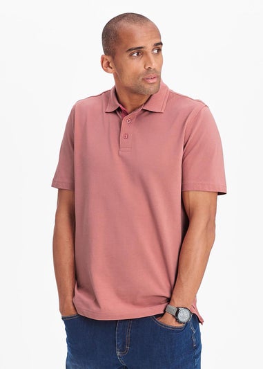 Cotton Traders Dusty Pink Short Sleeve Polo Shirt