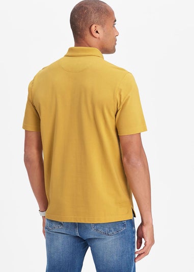 Cotton Traders Ochre Short Sleeve Polo Shirt