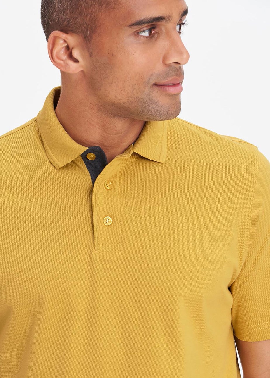 Cotton Traders Ochre Short Sleeve Polo Shirt