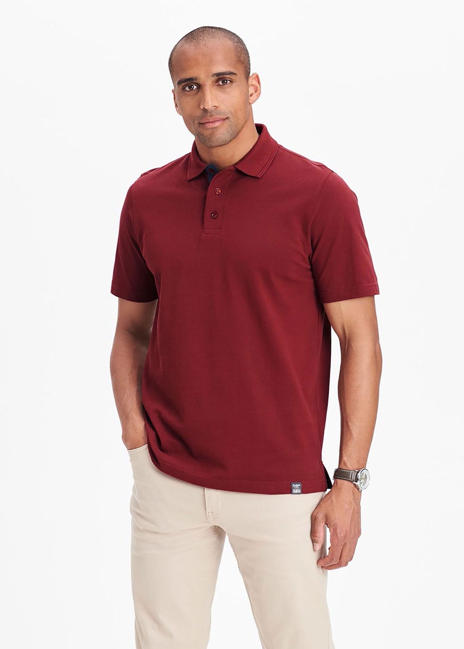 Cotton Traders Rusty Red Short Sleeve Polo Shirt