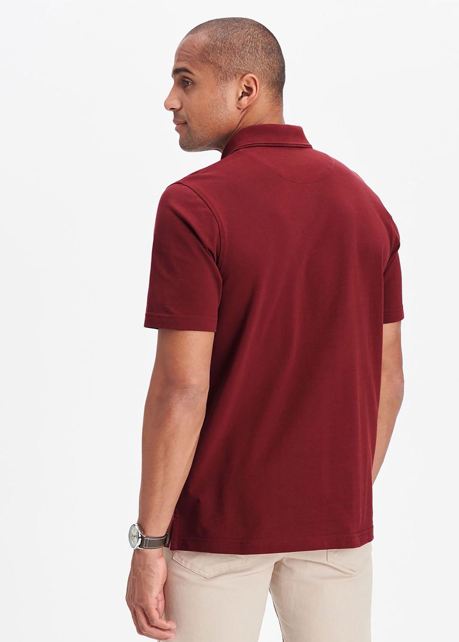 Cotton Traders Rusty Red Short Sleeve Polo Shirt