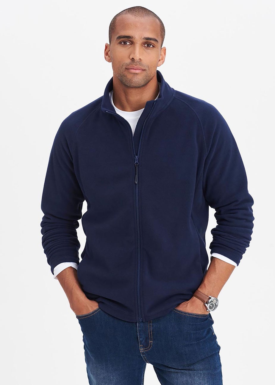Cotton Traders Navy Recycled Microfleece Jacket