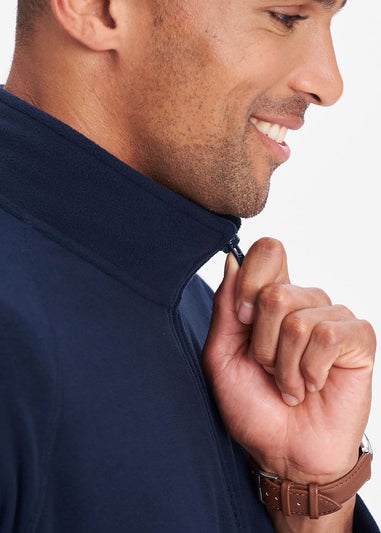 Cotton Traders Navy Recycled Microfleece Jacket