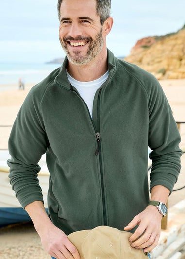 Cotton Traders Steel Green Recycled Microfleece Jacket