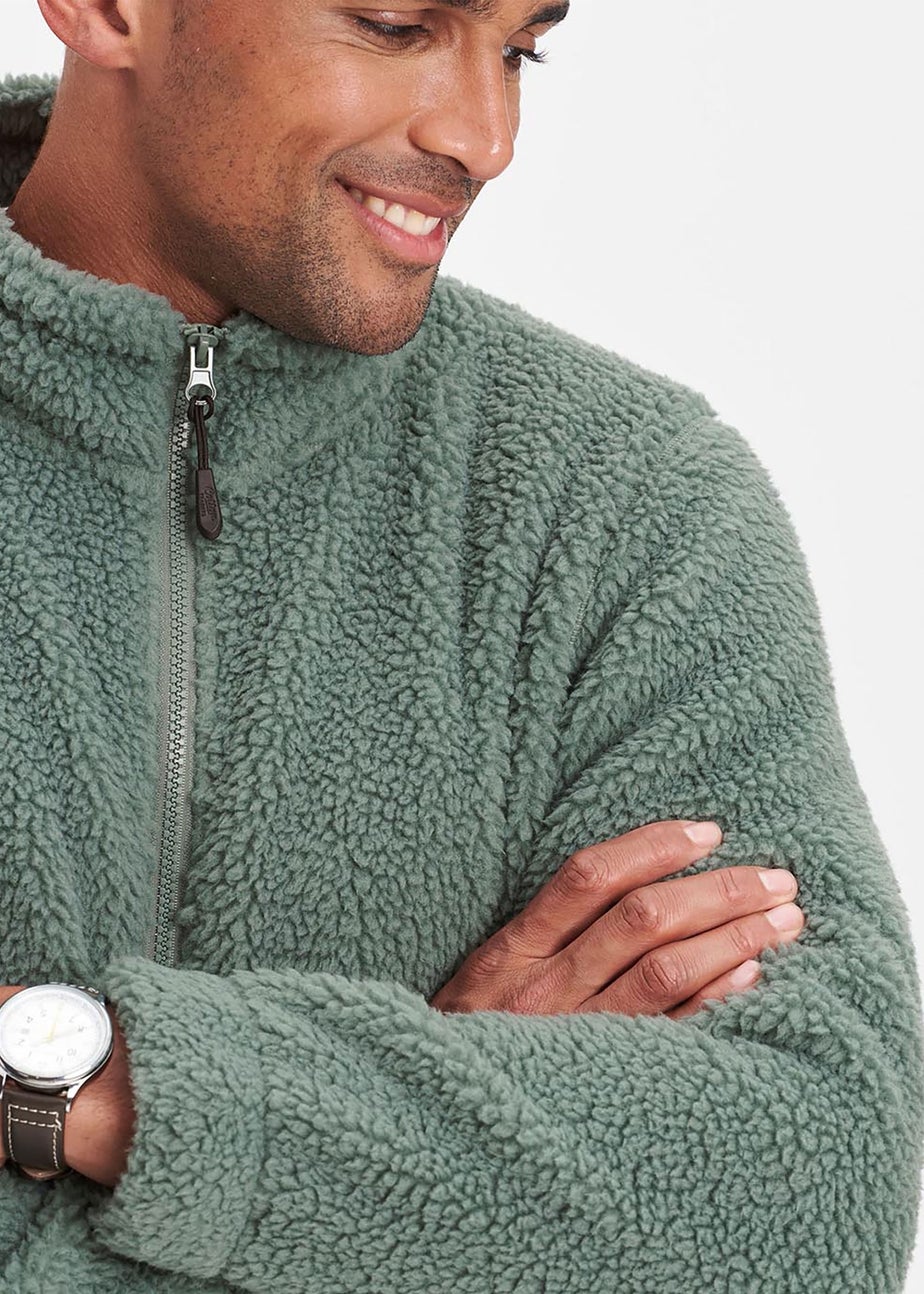 Cotton Traders Pale Green Sherpa Fleece Jacket