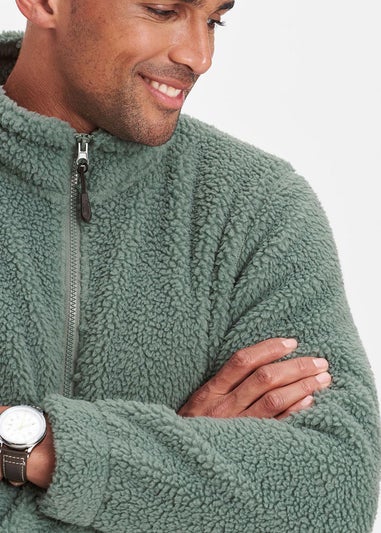 Cotton Traders Pale Green Sherpa Fleece Jacket