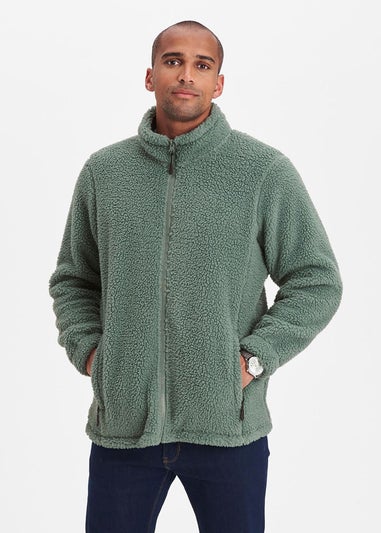 Cotton Traders Pale Green Sherpa Fleece Jacket