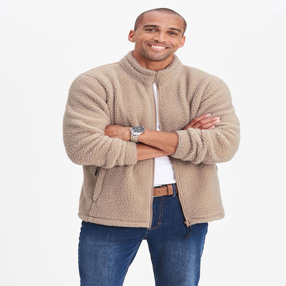 Cotton Traders Beige Sherpa Fleece Jacket