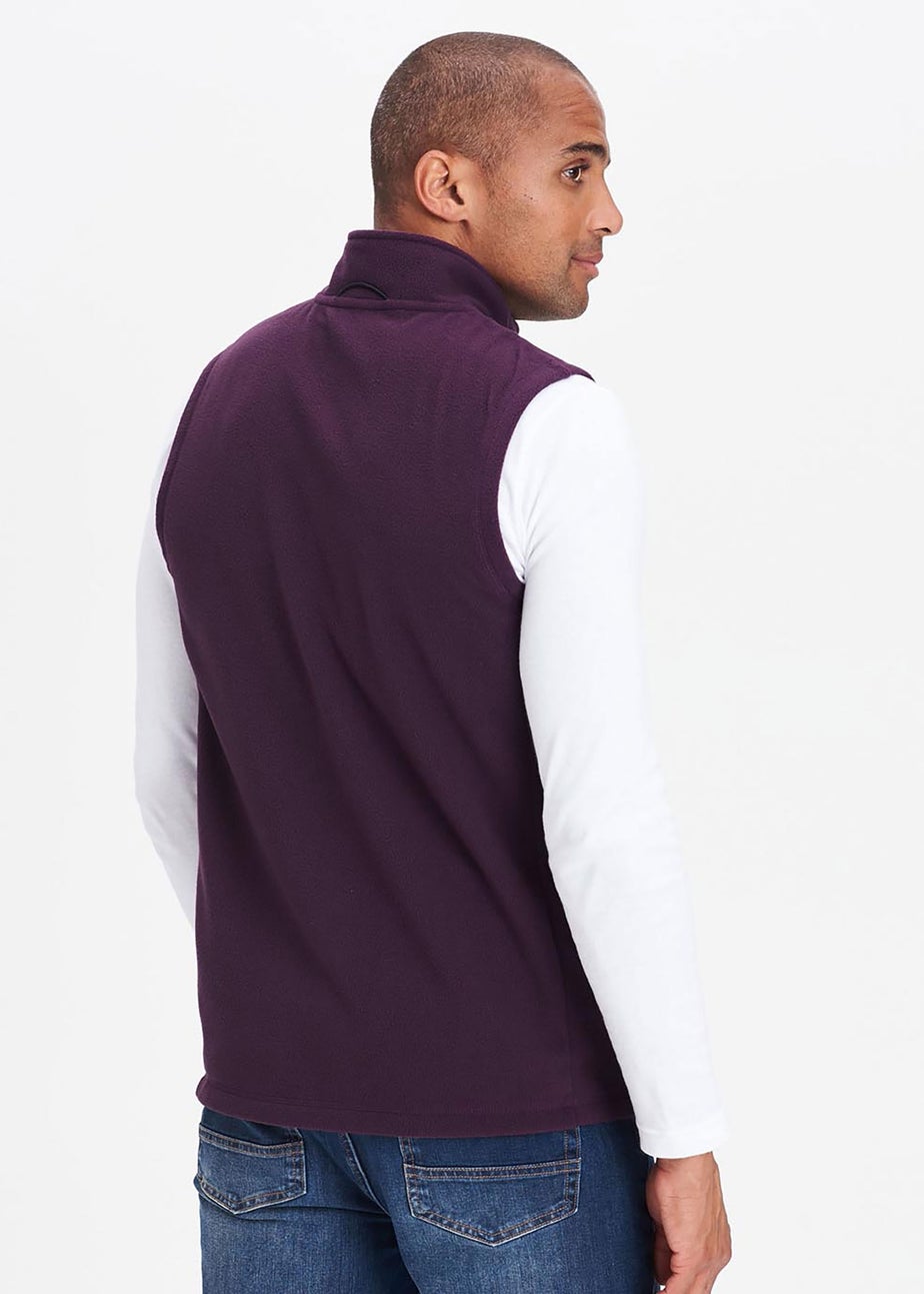 Cotton Traders Deep Violet Recylced Microfleece Gilet