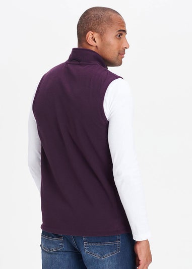 Cotton Traders Deep Violet Recylced Microfleece Gilet
