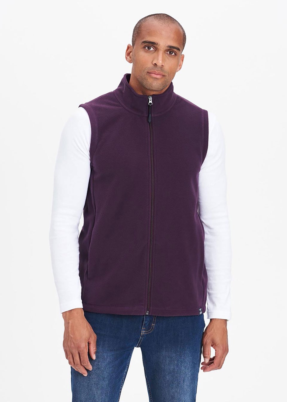 Cotton Traders Deep Violet Recylced Microfleece Gilet