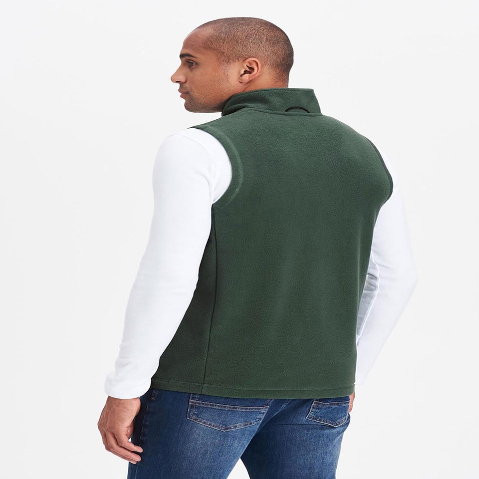 Cotton Traders Steel Green Recylced Microfleece Gilet