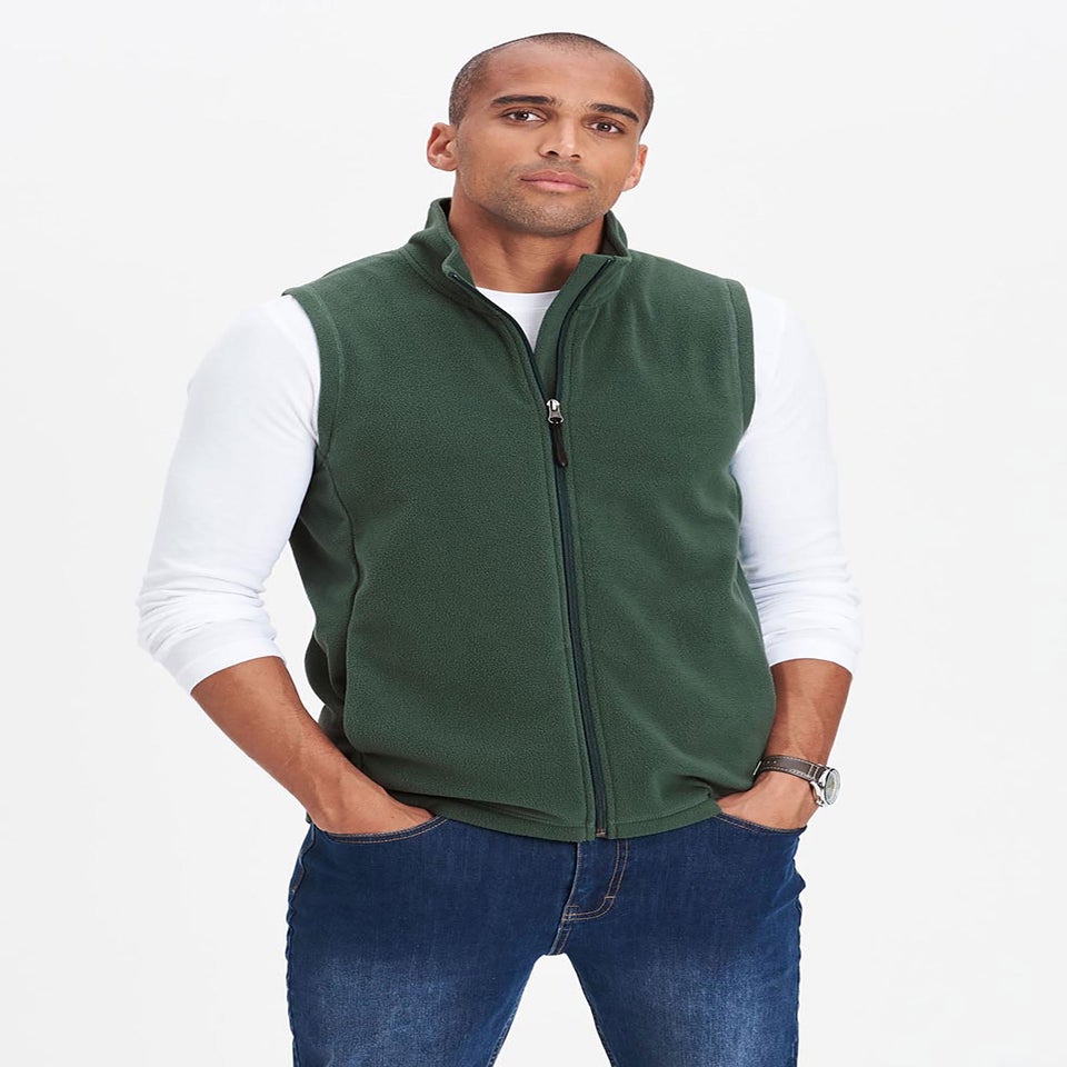 Cotton Traders Steel Green Recylced Microfleece Gilet