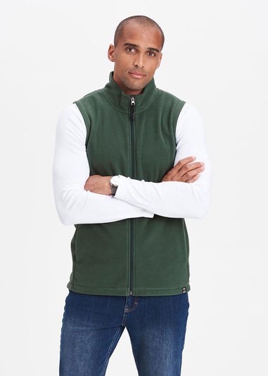 Cotton Traders Steel Green Recylced Microfleece Gilet