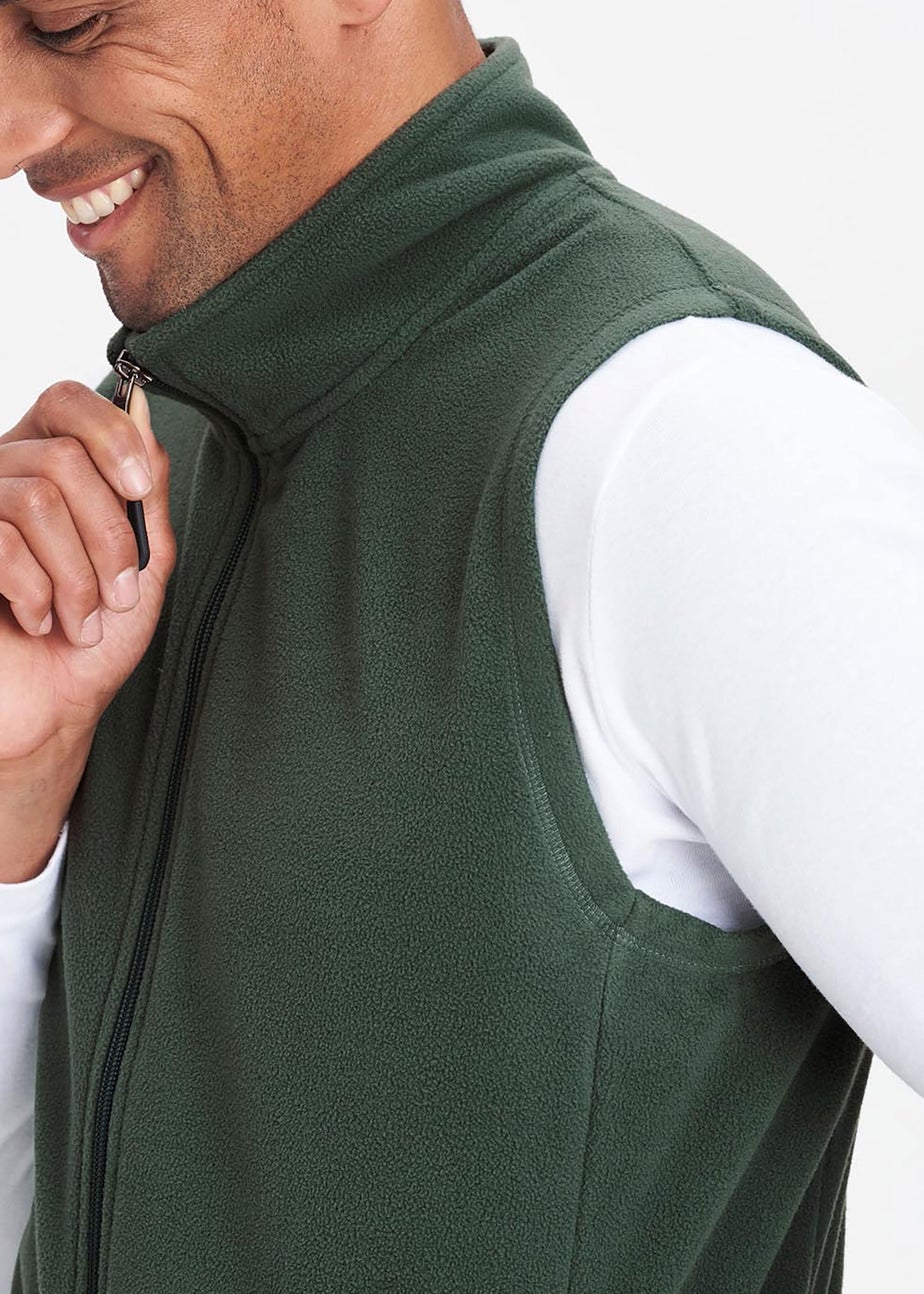Cotton Traders Steel Green Recylced Microfleece Gilet