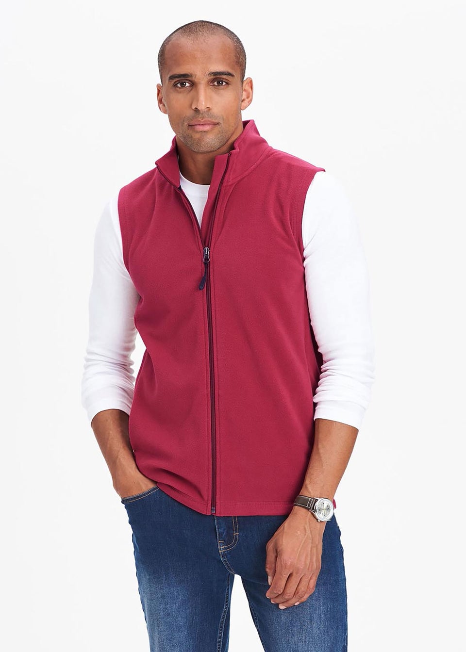 Cotton Traders Light Berry Recylced Microfleece Gilet