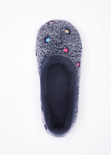 Cotton Traders Navy Spot Slipper
