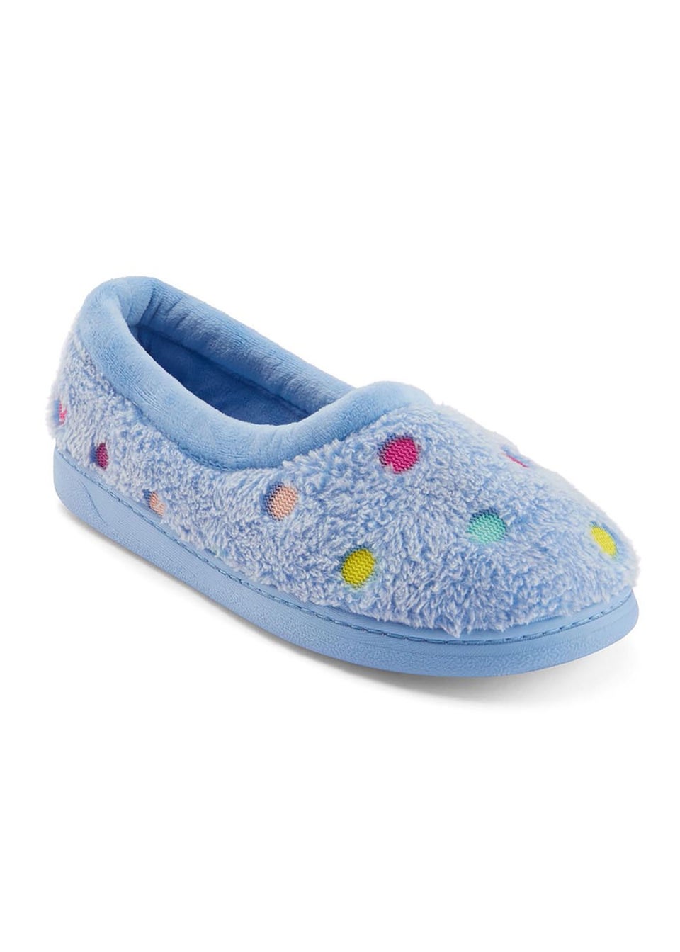 Cotton Traders Sky Blue Spot Slipper