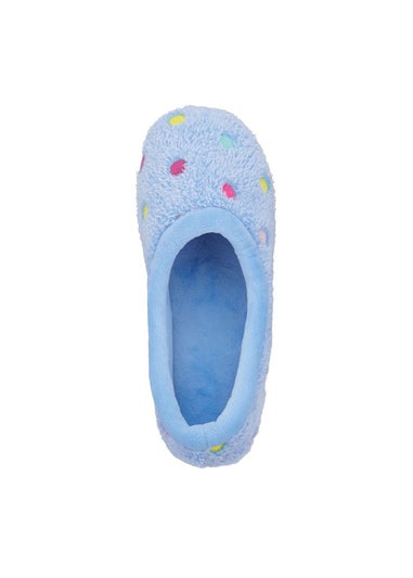Cotton Traders Sky Blue Spot Slipper