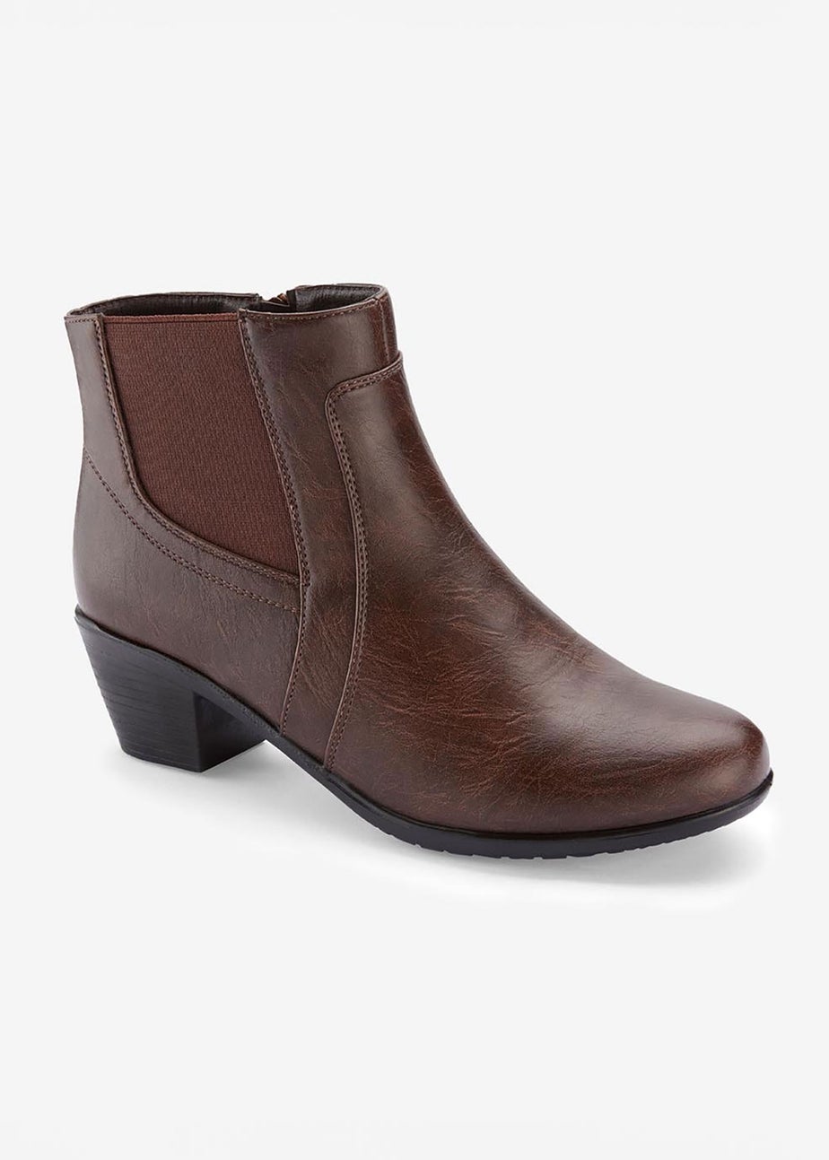 Cotton Traders Chocolate Heeled Trouser Boots